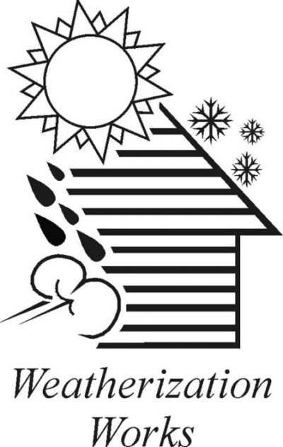 Weatherization Works sun rain and snow over house